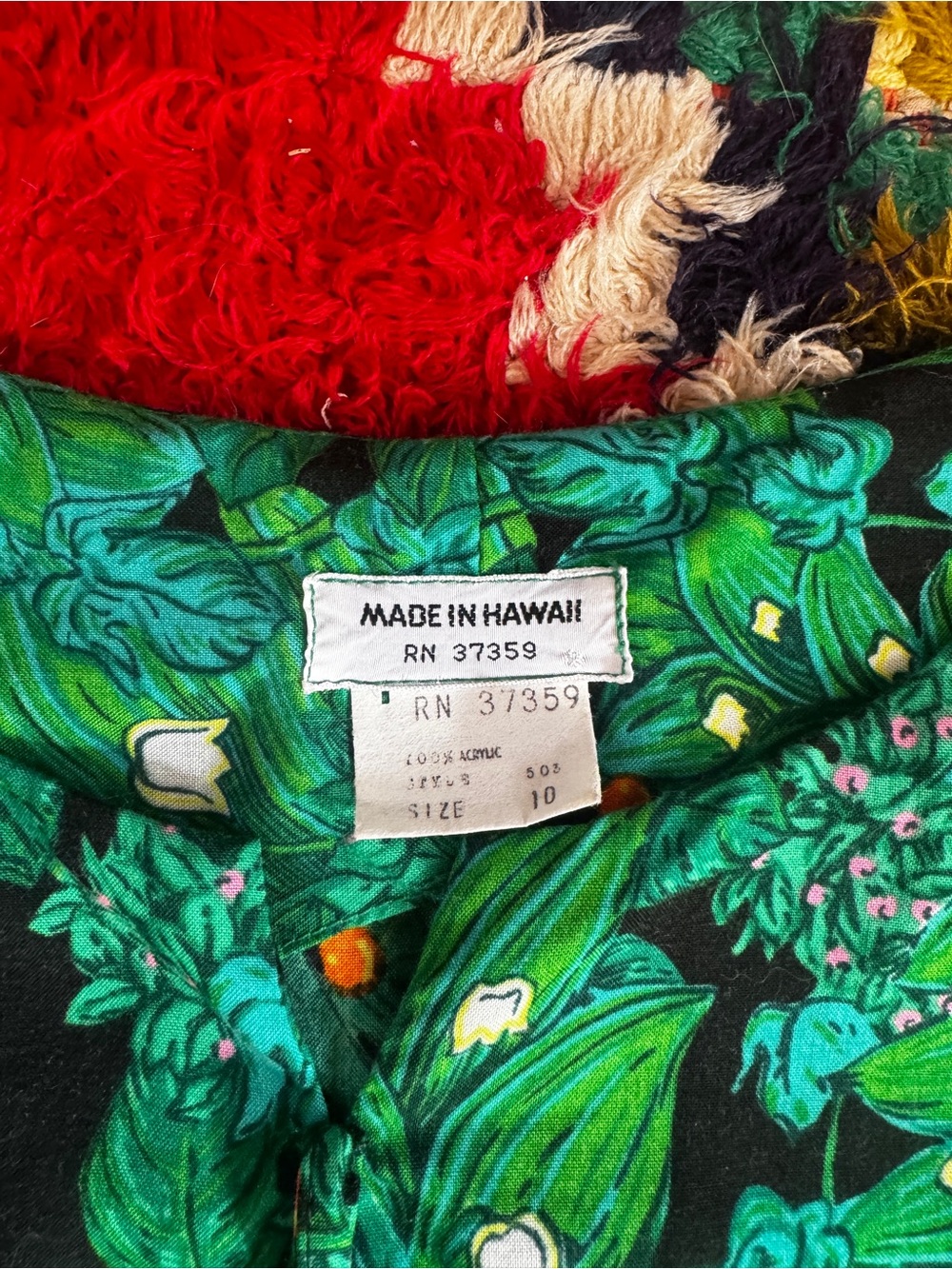 70s Vintage Hawaiian Floral Mini Dress Sz M - Picture 3 of 7